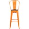 Flash Furniture Orange Metal Barstool with Back and Wood Seat, 30" High, PK4 4-CH-31320-30GB-OR-WD-GG - alternate 6